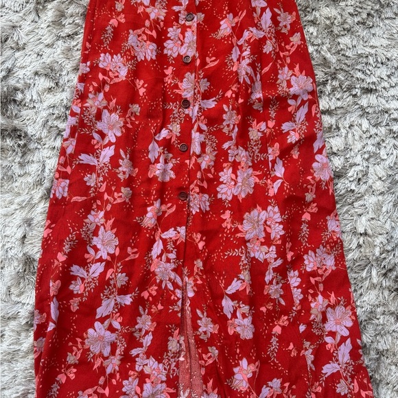 Free People Retro Love Midi Skirt With Buttons And Slit Size 0 - Picture 5 of 7
